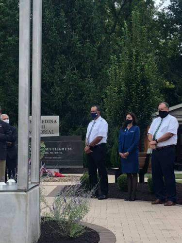 Judge Dunn attending the ceremony at Medina's 9/11 memorial in honor and remembrance of those who lost their lives 19 years ago. 